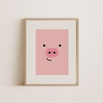 Cochon heureux - Décoration murale Impression artistique 3