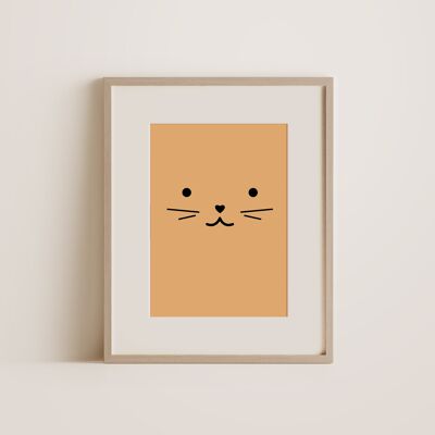 Gato feliz - Decoración de pared Lámina artística