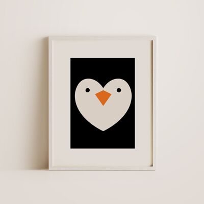Amore pinguino - Stampa artistica della decorazione della parete