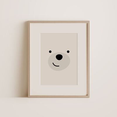 Orso polare felice - Stampa artistica per decorazione da parete