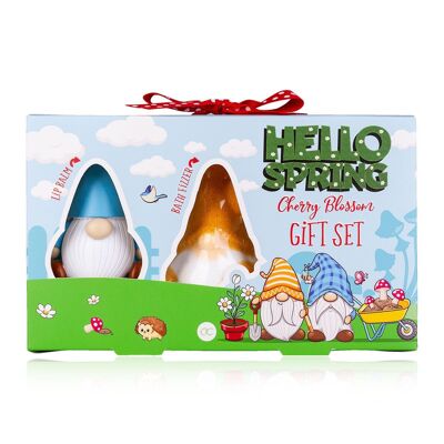 Coffret cadeau HELLO SPRING avec bombe de bain et soin doux pour les lèvres