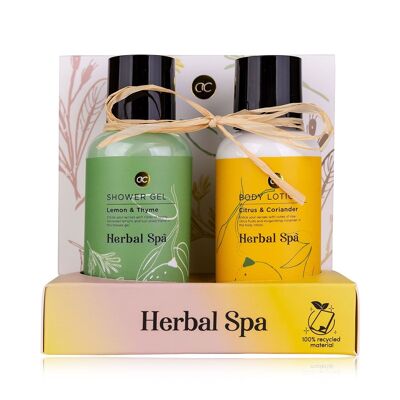 HERBAL SPA gift set with shower gel and body lotion