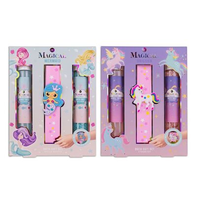 Set de baño MÁGICO UNICORNIO Y SIRENA en caja regalo