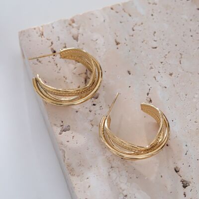 Gold half hoop earrings