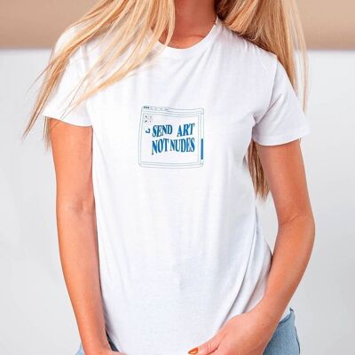 T-shirt "Not Send Art Nudes"__XS / Bianco