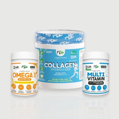 Pack „Vitamin Complex“ Kollagen, Multivitamin und Omega 3