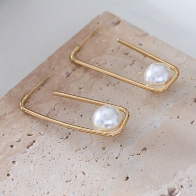 Double silver line earrings