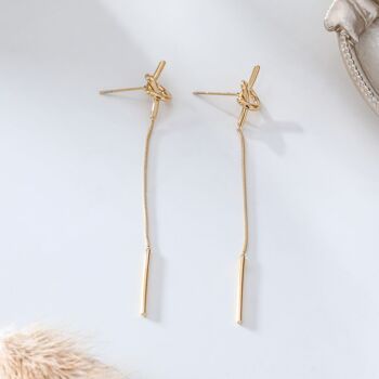 Boucles d'oreilles nœud pendantes 1