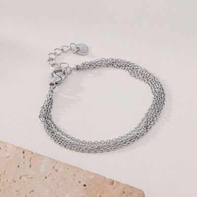 Simple silver multi chain bracelet