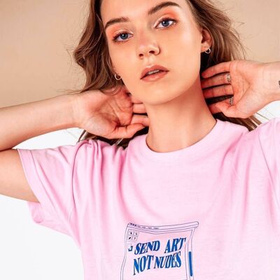 T-shirt "Not Send Art Nudes"__S / Rosa Chiaro