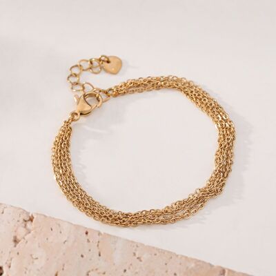 Bracelet multi chaîne simple dorée