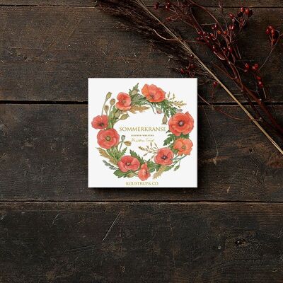 Square Cardfolder - Summer Wreaths 8 cards w/envelopes