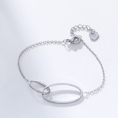 Intertwined double oval chain bracelet