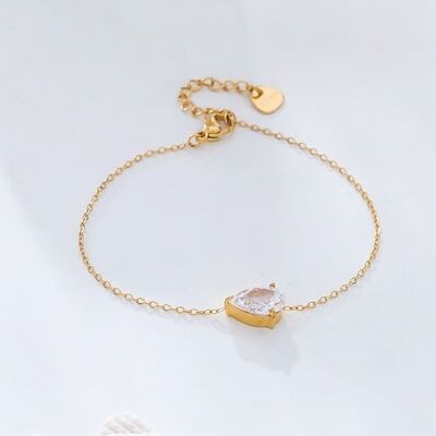 Golden rhinestone drop chain bracelet