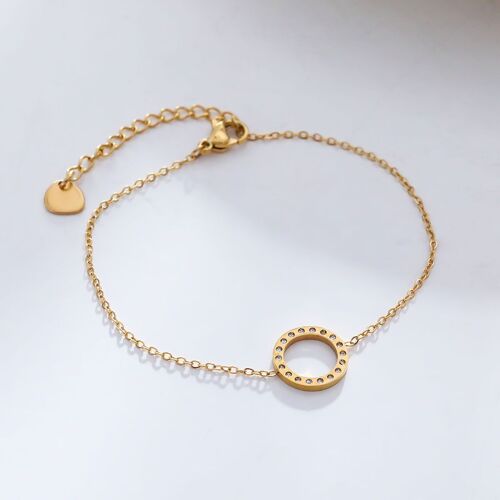 Bracelet chaîne dorée avec cercle