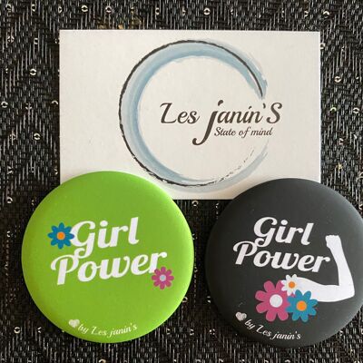 2 Magnets Diameter 56mm Girls Power Fun and colorful