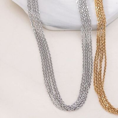 Silver multi chain necklace