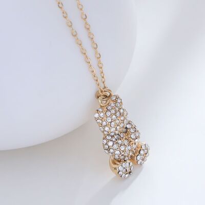 Golden chain necklace with teddy bear pendant