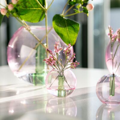 Mini Vase Bulle - Rose et Vert