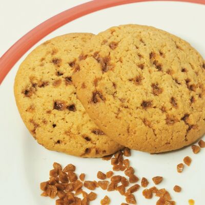 2 Organic Cookies with Caramel Chips - Bag of 60g