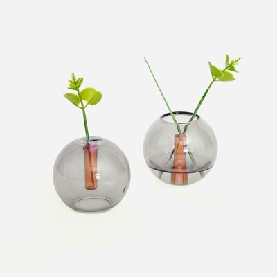 Mini-Bubble-Vase – Rauch und Bernstein