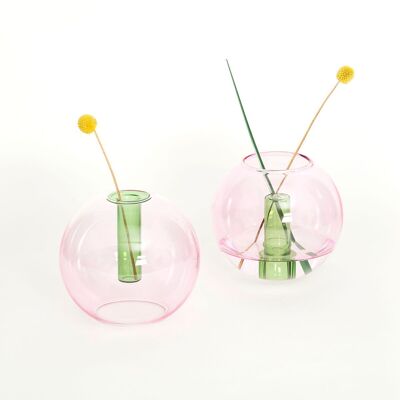 Medium Bubble Vase - Pink and Green