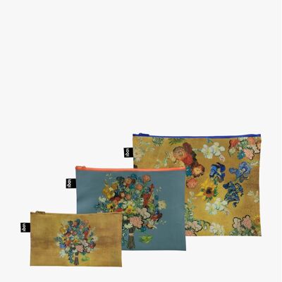 Bouquet / Motif floral du 50e anniversaire de VGM, Musée Van Gogh, Amsterdam (Fondation Vincent van Gogh) Poches zippées recyclées
