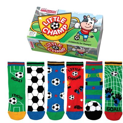KLEINER CHAMP | 6 Odd Socken Kinder-Geschenkbox – United Oddsocks| UK 9-12, EUR 27-30, US 9.5-13