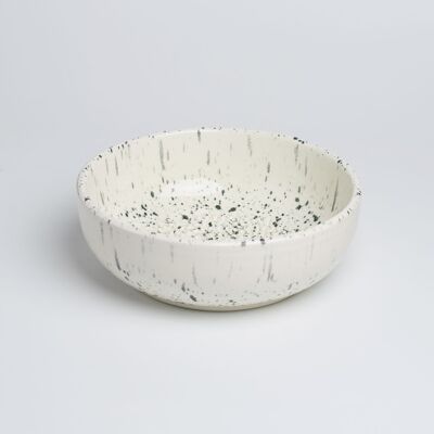 Ceramic plate for grating vegetables, nuts, fruit / Black and white STARS (medium)
