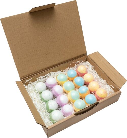 Bath bombs - Set of 20 pieces - 5 different scents - Roses, Jasmine, Lavender, Ginger & Tea tree