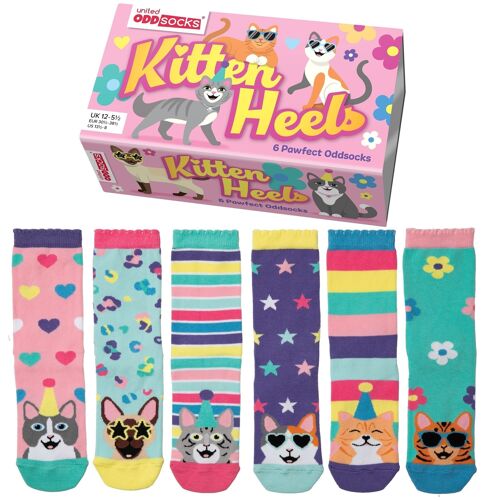 KITTEN HEELS | 6 Odd Socks Kids Gift Box - United Oddsocks| UK: 12-5½ EUR: 30½-38½ US: 13½-8