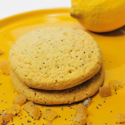 2 Organic Lemon Peel Poppy Seed Cookies - Bag of 60g