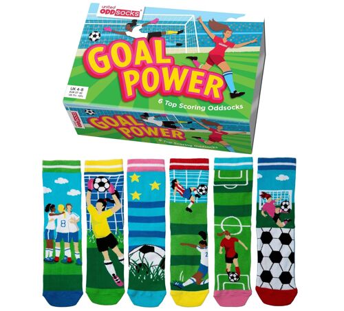 GOAL POWER | 6 Odd Socks Adult Gift Box - United Oddsocks| UK 4-8, EUR 37-42, US 6.5 -10.5