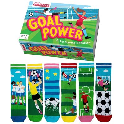 PODER DEL GOL | Caja de regalo para adultos con 6 calcetines Odd - United Oddsocks| Reino Unido 4-8, EUR 37-42, EE. UU. 6.5-10.5