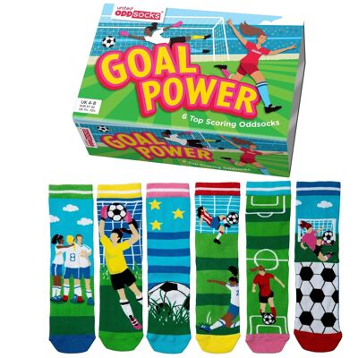 PODER DEL GOL | Caja de regalo para adultos con 6 calcetines Odd - United Oddsocks| Reino Unido 4-8, EUR 37-42, EE. UU. 6.5-10.5