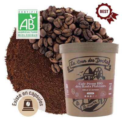 Caffè peruviano BIOLOGICO degli Hauts Plateaux - VASO IN GRANI XL - 330G