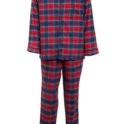 Pijama de Franela - Cuadros Rojo Marino (LV12)