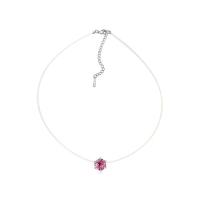 Juego de 50 Collares Invisibles - Nylon, Baño de Rodio y Cristal Rosa