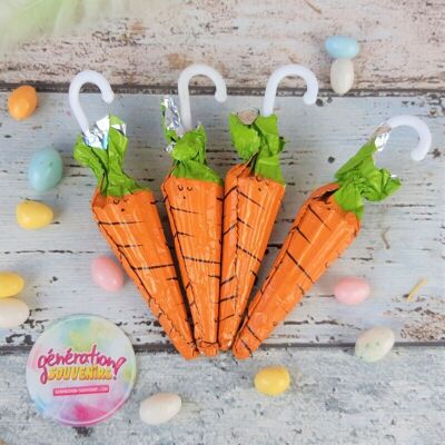 Chocolate Carrot Umbrellas - Easter Chocolates - Set of 4