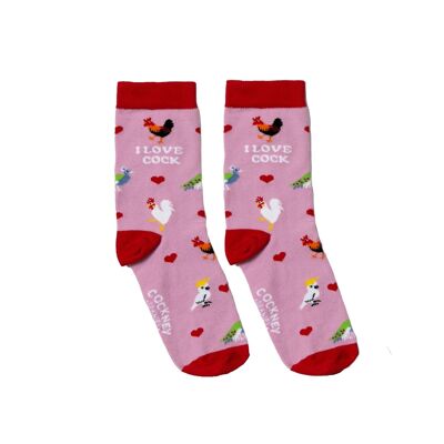 I LOVE COCK - 1 paio di calzini abbinati |Cockney Spaniel| Regno Unito 4-8, EUR 37-42, Stati Uniti 6.5-10.5