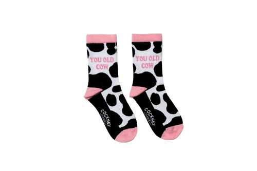 YOU OLD COW - 1 Matching Pair of Socks |Cockney Spaniel UK 4-8, EUR 37-42, US 6.5 -10.5