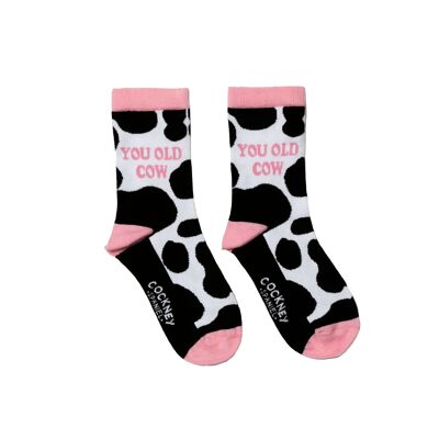 YOU OLD COW - 1 Matching Pair of Socks |Cockney Spaniel UK 4-8, EUR 37-42, US 6.5 -10.5