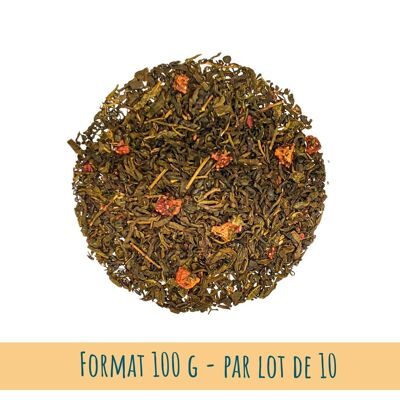 Organic Green Tea with Red Fruits - 100g bulk