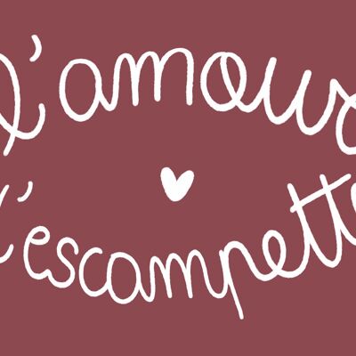 L'amour d'escampette - Tarjeta de San Valentín - hecha a mano en Francia