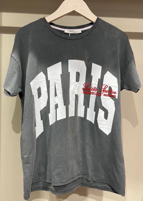 T-shirt avec impression "PARIS" GRIS - AMANI