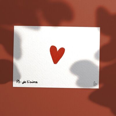 Ps: Ich liebe dich – Valentinstagskarte – Handgefertigt in Frankreich