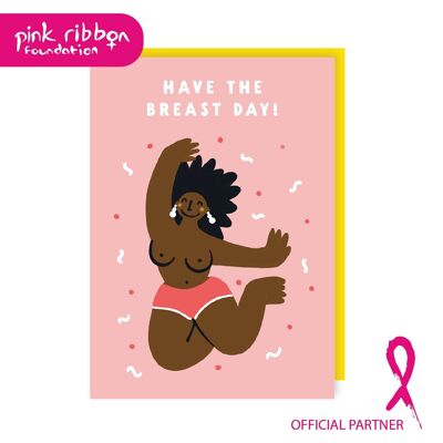 Paquete de 6 tarjetas de cumpleaños con diseño de tetas de Charity Pink Ribbon Foundation