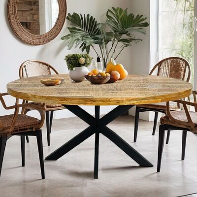 Oval dining table 190x100cm Dining room table Liverpool solid mango wood