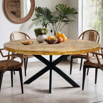 Table à manger ovale 190x100cm Table de salle à manger Liverpool en manguier massif 1
