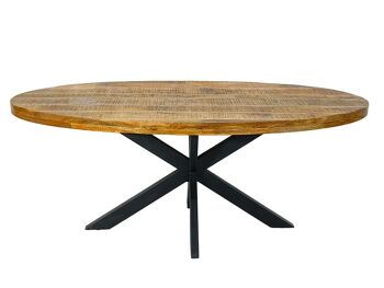 Table à manger ovale 190x100cm Table de salle à manger Liverpool en manguier massif 2